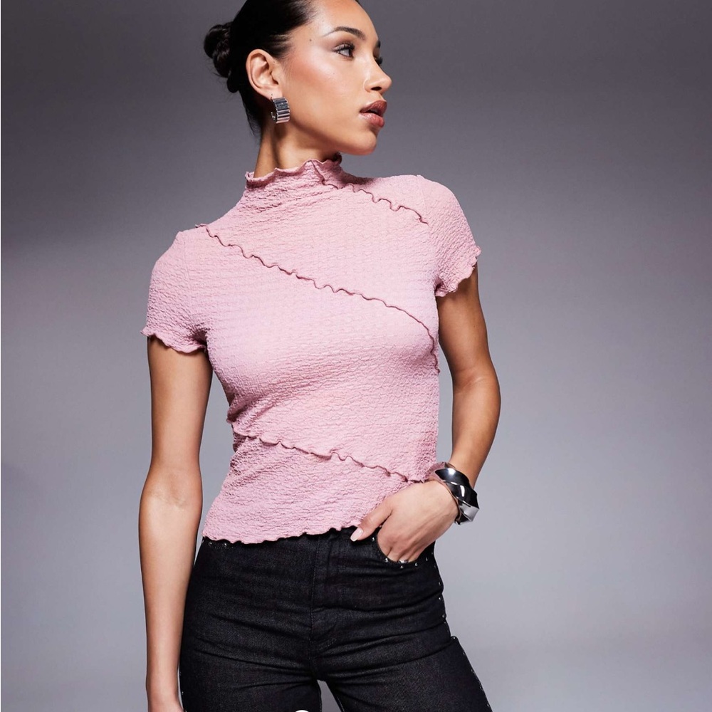 Pink Textured Women's Top